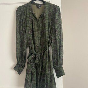 Paige Vittoria Paisley Silk Mini Dress S Green